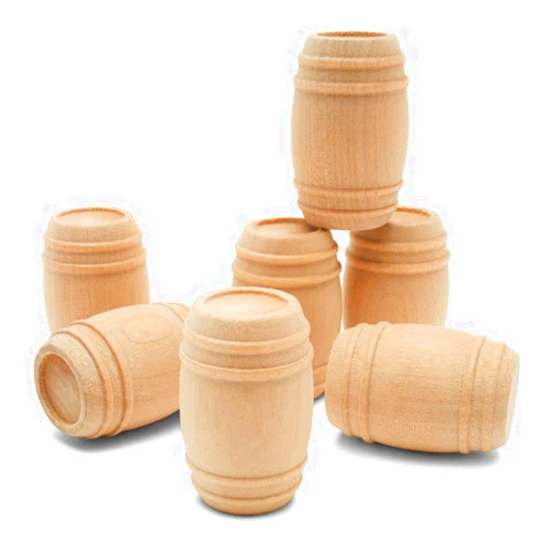 Woodpeckers Wooden Pickle Barrel 1-5/8 Inch, Pack of 10, Small Unfinished Cargo Drums, Perfect for Miniatures, Scale Models, Mini Train Making or Woodworking Craft Projects, by Woodpeckers