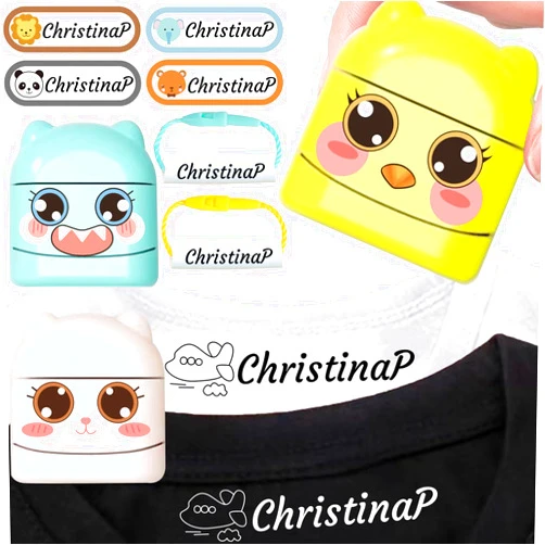 LLmohanzm Name Stamp Clothing Kids,The Name Stamp for Clothes，Cartoon Pattern Style Name Stamp,Custom Name Stamp，Two Colorsand 36 Cartoon Patterns