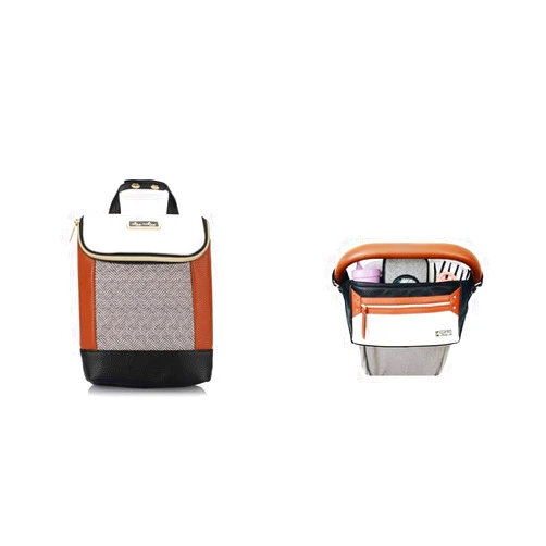 Itzy Ritzy Insulated Bottle Bag – Keeps Bottles Warm or Cool & Adjustable Stroller Caddy/Organizer - Stroller Organizer Bag Featuring Front Zippered