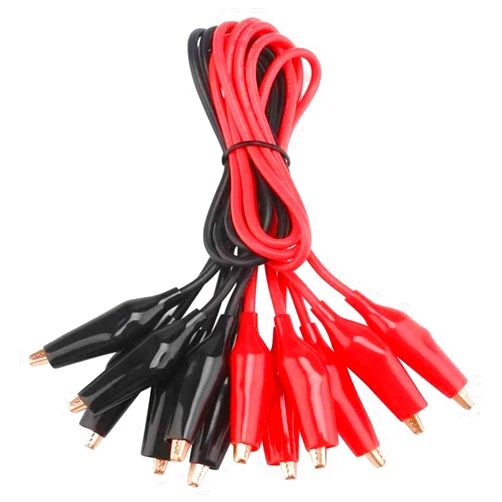 Yaokashce 10 Pieces 1M Test Lead Set & Alligator Clips, Stamping Double-ended Jumper Wires for Electrical Testing, Circuit Connection, Experiment (Red und Black)