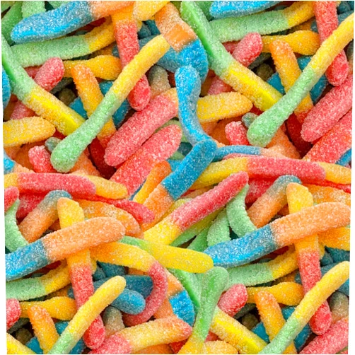 ILIKE! Sour Neon Gummy Worms Candy, Assorted Fruit Flavors, 2-Pound Pack