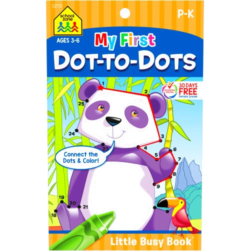 By School Zone (Author), Joan Hoffman (Author), Ph.D. Shannon M. Mullally (Editor) & 0 more School Zone My First Dot-to-Dots Workbook: 48 Pages, Pre-K, Preschool, Kindergarten, Activity Pad, Connect the Dots, Numbers 1-25, Coloring, Ages 3 to 6 (Little Busy Book Series)