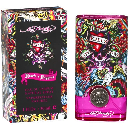 Ed Hardy Women's Perfume Fragrance by Christian Audigier, Eau De Parfum, Hearts & Daggers, 1 Fl Oz
