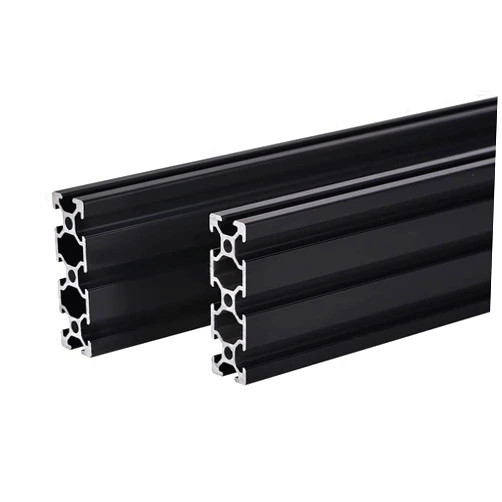 IXGNIJ 2PCS 20 Series T Slot 2060 Aluminum Extrusion Profile 15.75'',European Standard Anodized Linear Rail for 3D Printer Parts and CNC DIY 400mm Black(15.75inch)