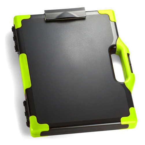Officemate OIC Officemate Carry All Clipboard Storage Box, Letter/Legal Size, Black & Green (83325)
