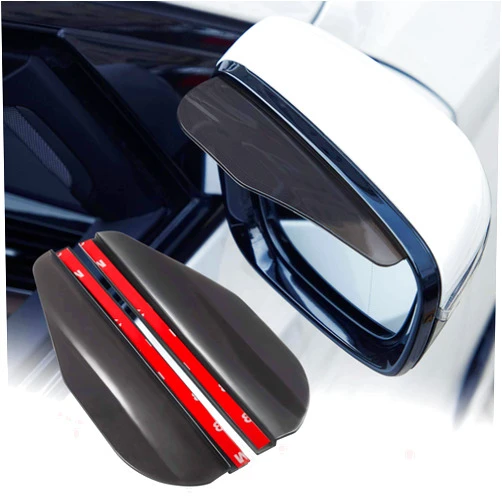 TOMALL 2Pcs Rear View Mirror Mirror Rain Visor Smoke Guard Universal Black Thicken Rear View Side Mirror Rain Eyebrow for Cars SUV Truck Rear View Mirror Cover Accessories (Black)