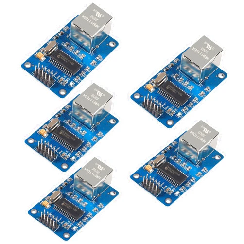 ACEIRMC 5pcs ENC28J60 ENC28J60-I/SO HR911105A Ethernet LAN Network Module SPI Interface 3.3V for Arduino AVR PIC LPC STM32