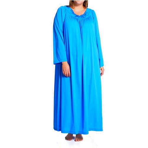 Shadowline Plus Size Women's Petals 53 Inch Sleeve Long Gown