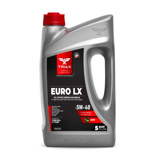 TRIAX Euro LX 5W-40 Full Syn Engine Oil - Compatible with BMW LL01, MB 229.5, 226.5, Audi/VW 502.00, 505.00, MS-12991, Porsche A40 (5 Quart Jug)