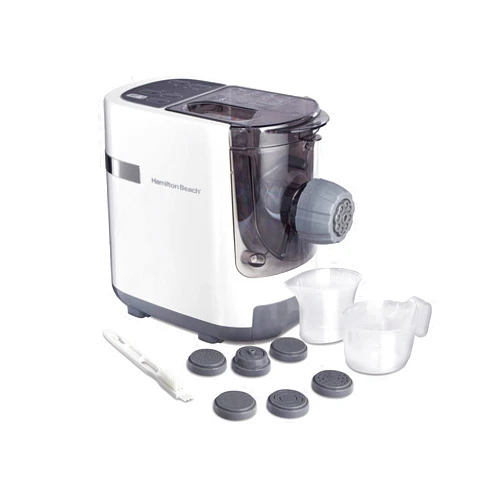 Hamilton Beach Electric Pasta Maker & Noodle Machine with 7 Molds for Spaghetti & Fettucine and More, Makes 2-3 Servings in 15 Minutes, White (86650)