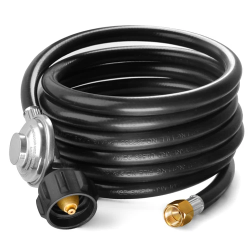 DOZYANT 12 Feet Universal QCC1 Low Pressure Propane Regulator Grill Replacement with 12 FT Hose for Most LP Gas Grill, Heater and Fire Pit Table, 3/8