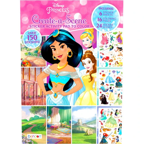 Disney Princess Create-A-Scene Sticker Activity Pad and Sticker Scenes 45650, Bendon