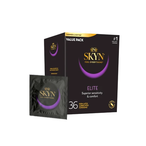 SKYN Elite – 36 Count – Ultra-Thin, Lubricated Latex-Free Condoms