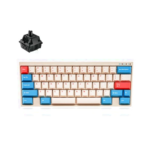 Leopold FC630MBT Coral/Blue 60% Bluetooth Mechanical Keyboard (Cherry MX2A Black)