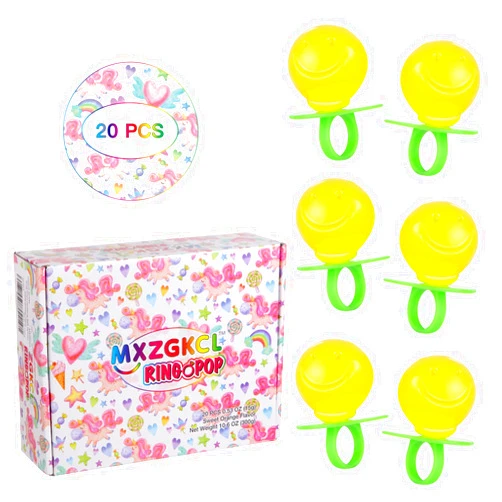 MXZGKCL Ring Pop Bulk Holiday Candy Lollipop - 20 Count Party Pack Ring Lollipops, Individually Wrapped Sweet Orange Flavor - Candy for Kid's Birthdays, Party Favors, Stocking Stuffers & Holiday Gift Exchanges
