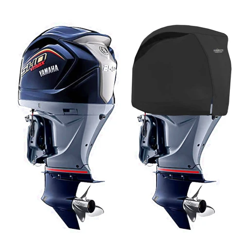 Oceansouth Custom Fit Vented Covers for Yamaha Outboard Engine (Black, V6 VMAX SHO(200HP-250 HP) (from 2022 up to 2024)))