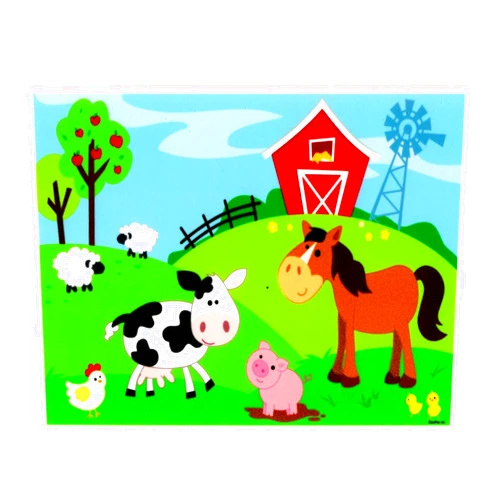 Whimsical Practicality Farm Animals Edible Icing Image (1/4 Sheet) - 1 Count, Multicolored, Birthday Occasion