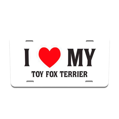SignMission I Love My Toy Fox Terrier Aluminum License Plate | License Plate 12