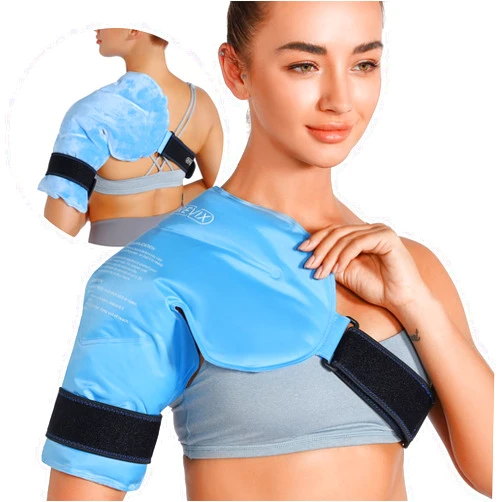 REVIX Shoulder Ice Pack Wrap for Rotator Cuff Cold Therapy, Ice Pack for Shoulder Discomfort and Fatigue, Reusable Cold Compression Brace for Post-Workout Recovery, Ease Tiredness