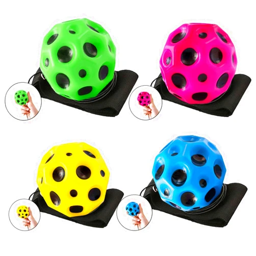 BOTIZR Wrist Rebound Sports Balls，Space Ball，Moon Ball，Easy to Grip and Catch，Wrist Exercise Sports and Play for Kids Adults, Yellow, green, blue, rose