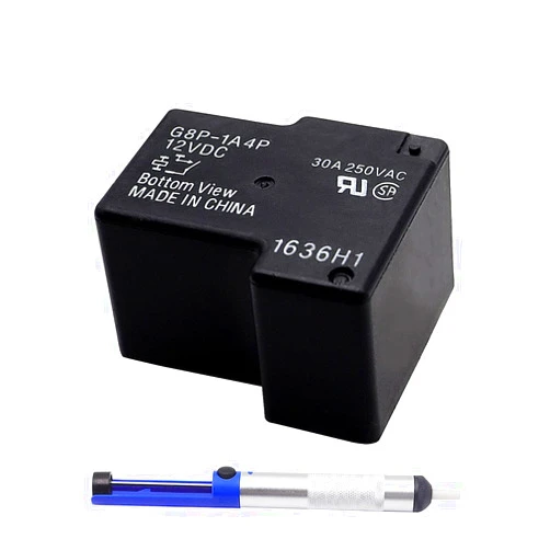Tnuocke G8P-1A4P-12VDC 30A 250VAC Fully-Sealed PCB Relay for PC Board or Panel-Mounted, Solve F01 Code Problem of Dryer, with Soldering Sucker Pump