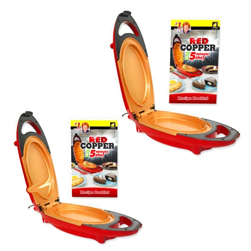Red Copper 5 Minute Chef by BulbHead Includes Recipe Guide (2 Pack)