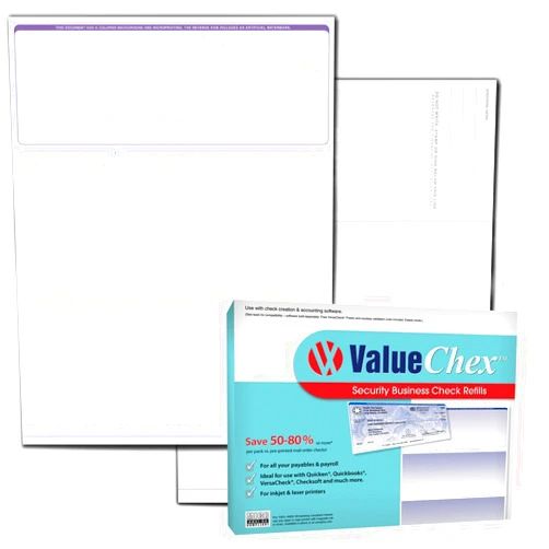 ValueChex VersaCheck ValueChex - 110 Blank Business Voucher Checks - Purple Prestige - 110 Sheets Form #1000 - Check on Top