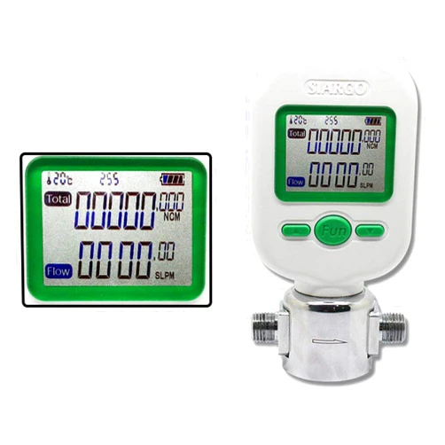 TOPCHANCES Portable 0-10ml/min Digital Gas Air Nitrogen Oxygen Mass Flow Meter Gas Air Flow Rate Tester MF5706 Compressed Air Digital Display Tester for Inactive Gas