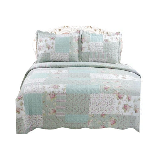 NAILAO English Roses Quilt Set, Cotton Rich, Prewashed, Preshrunk; as Bedspread, Bedcover, Coverlet, Bed Throw Spreads Full Size Bedspreads, Summer Quilts, Lightweight Summer Bedspreads Queen Size Oversized
