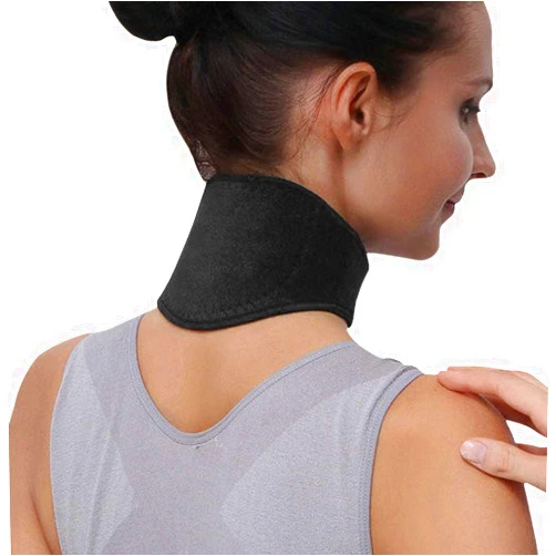 GREUS Neck Brace Self Heated Neck Support Brace Heating Pad Natural Physical Therapy Healing Neck Wrap Cervical Collar Neck Pain Relief Strap Neck Protector for Sore Neck, Cervical Spine Pain Relief (Black)