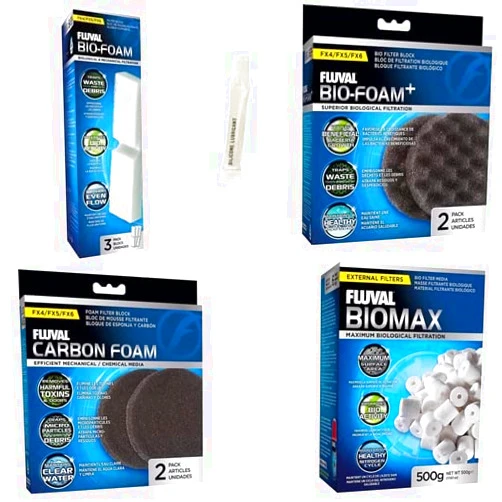 Inland Seas Fluval FX4/FX6 Canister Filter Semi Annual Maintenance Kit Bundle (5 Items)