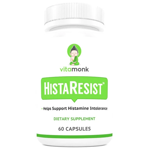 VitaMonk Histamine Blocker for Histamine Intolerance - HistaResist - DAO Enzyme Supplement Optimal Dose of Diamine Oxidase to Help Shield Histamine for Smooth Digestion - 60 Capsules