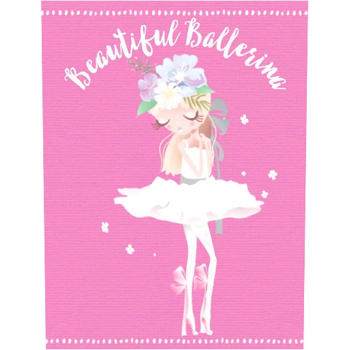 Cecelia's Pretty Press Beautiful Ballerina: Composition Book| Ballerina with a floral crown on her toes| White flowers| Long eyelashes| Wide Ruled Line paper