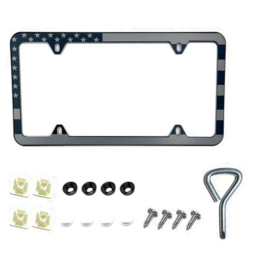 Gmngis License Plate Frames American Flag License Plate Frames Universal Aluminum Car Plate Frame for Front and Rear Car Tags