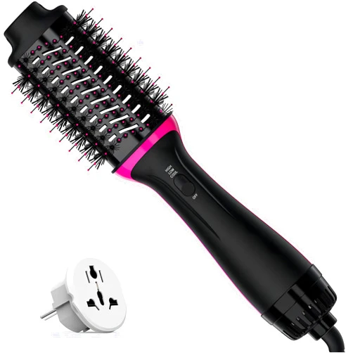 FYAIRO Dual Voltage Hair Dryer Brush for European Travel, Plus 2.0 Blow Dryer Brush with European Plug 110V-120V/220V-240V One Step Hair Dryer and Styler Volumizer with Negative Ion Anti-frizz Styling Brush