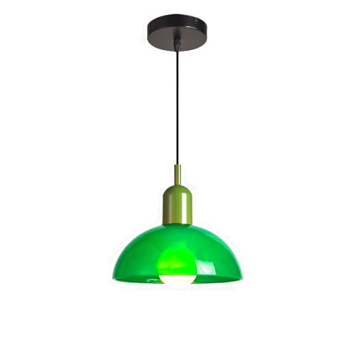 LXCLCYM Nordic Home Creative Mid Century Pendant Light Orange Glass Kitchen Island Vintage Green Glass Pendant Lamp Dome Shade Adjustable Hanging Ceiling Lamp for Dining Room Bedroom Farmhouse(Green,Greed bas