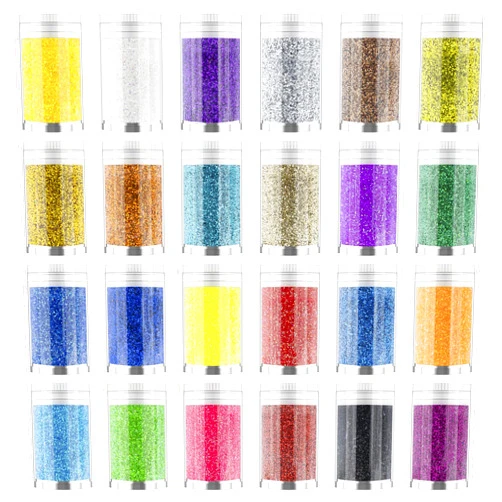 Generic Ultra Fine Glitter 24 Colors Set, Holographic Glitter Powder for Tumblers, Arts and Craft Glitter, Iridescent Glitter for Epoxy Resin, Cosmetic Glitter for Body Nail Face Hair Eyeshadow Makeup