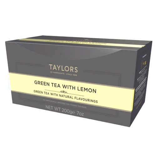 Taylors of Harrogate Green Tea with Lemon, 100 Count (Pack of 1)
