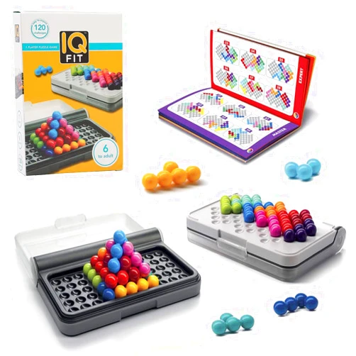 Nipaqohi IQ Puzzler Pro, Travel Game for Kids and Adults, Cognitive Skill-Building Brain Game - Brain Teaser for Ages 6 & Up, 120 Challenges in Travel-Friendly CasePortable