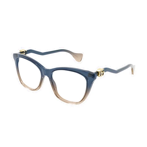 Gucci GG1012O 002 Eyeglasses Frame Women's Blue Full Rim Cat Eye 54mm