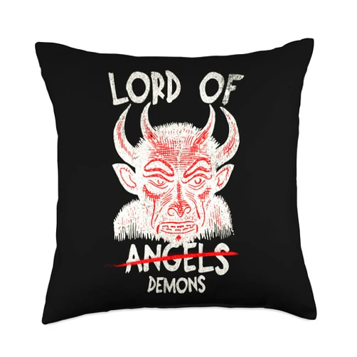 Occult Whisper Apparel Co. Black Lord of Demons Gothic Throw Pillow, 18x18, Multicolor