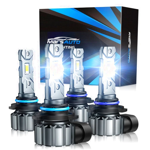 Marsauto M1S 9005/HB3 9006/HB4 Bulbs Combo, 48000LM Super Bright 9006 9005 Light Bulbs, 6000K Cool White 9006 9005 Fog Light Bulbs, 3Min Plug and Play HB3 HB4 Bulbs Combo, IP68, Pack of 4