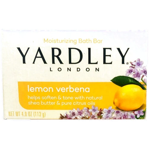 Yardley London Moisturizing Bar Lemon Verbena With Shea Butter 4.0 oz (Pack of 5)