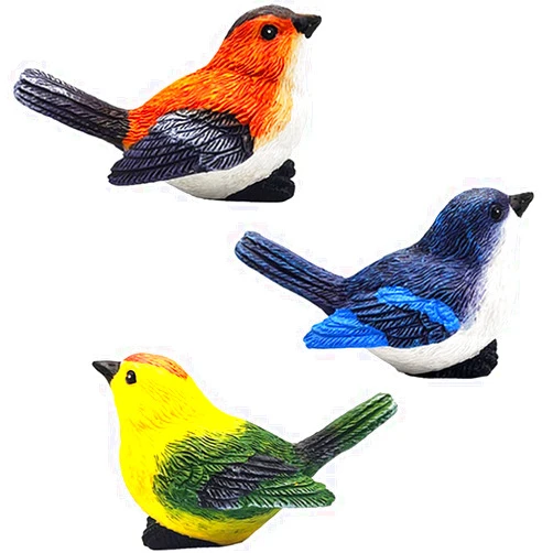 MAOMIA Miniature Bird Decorative Figurines 3 Pcs Mini Bird Figures Animal Model Toys Fairy Garden Decoration Plant Flower Pots Ornaments