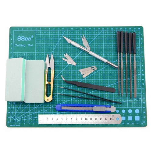 BXQINLENX Professional 15 PCS Model Tools Kit Modeler Basic Tools Craft Set Hobby Building Tools Kit for Gundam Car Model Building Repairing and Fixing(F)
