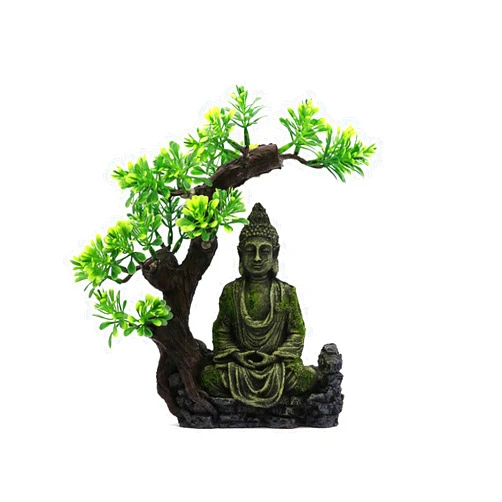 Tfwadmx Aquarium Buddha Statue Decoration Resin Furniture Ornament Underwater Landscape for Fish Rest Sleep
