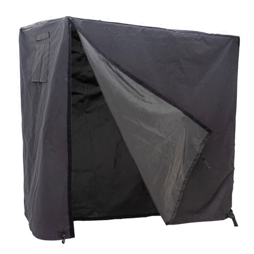 Coverify Firewood Log Rack Cover, Heavy Duty Waterproof Oxford Fabric, Outdoor Log Storage Rack Cover, 4ft Fire Wood Protection Cover for Wood Logs, Weatherproof UV Protection, Black