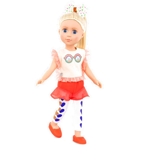 Glitter Girls – 14-inch Fashion Doll – Blonde Hair & Blue Eyes – Sunglasses Top, Heart Leggings & Hair Bow – Poseable Arms & Legs – 3 Years + – Dayle