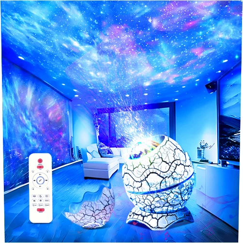 Varkda Dinosaur Egg Galaxy Star Projector Starry Light with Wireless Music Player, Night Light with White Noise, Nebula,Timer & Remote Control Best Gift & Decoration for Children's and Adults' Bedroom