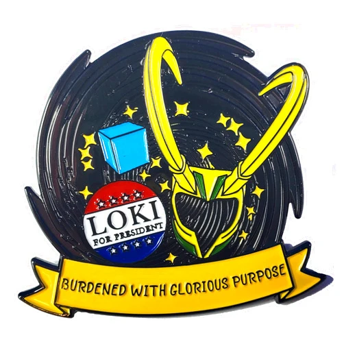 Logan Arch Loki Enamel Pin - Burdened With Glorious Purpose